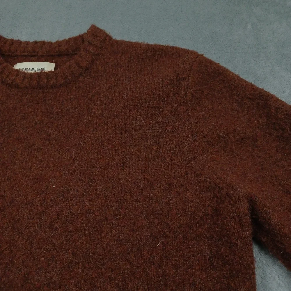 Normal Brand Sweater Mens Medium Brown Crew Neck Pullover Wool Blend‎